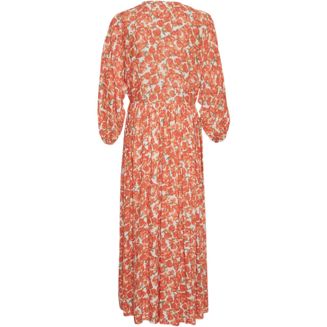 Moss Copenhagen Mschpietra 3 4 dress aop orange flower dessin 18320-tigerlily flw large