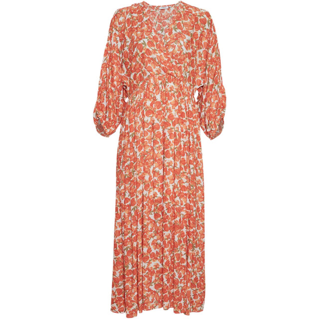 Moss Copenhagen Mschpietra 3 4 dress aop orange flower dessin 18320-tigerlily flw large