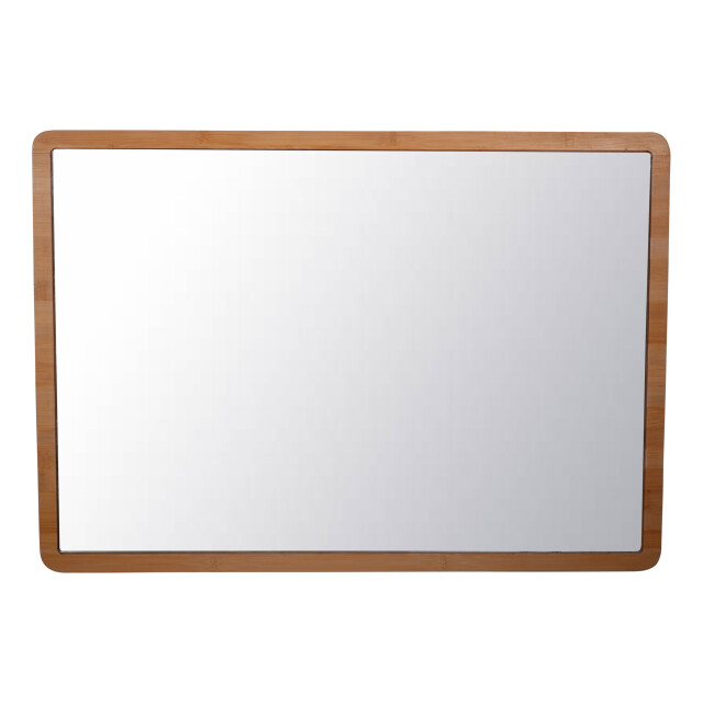 4goodz Bamboe spiegel rechthoekig met led verlichting 47x66 cm - 3048846 large