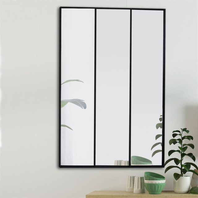 4goodz Rechthoek spiegel raam drieluik metaal 75x115x2 cm - 3048868 large