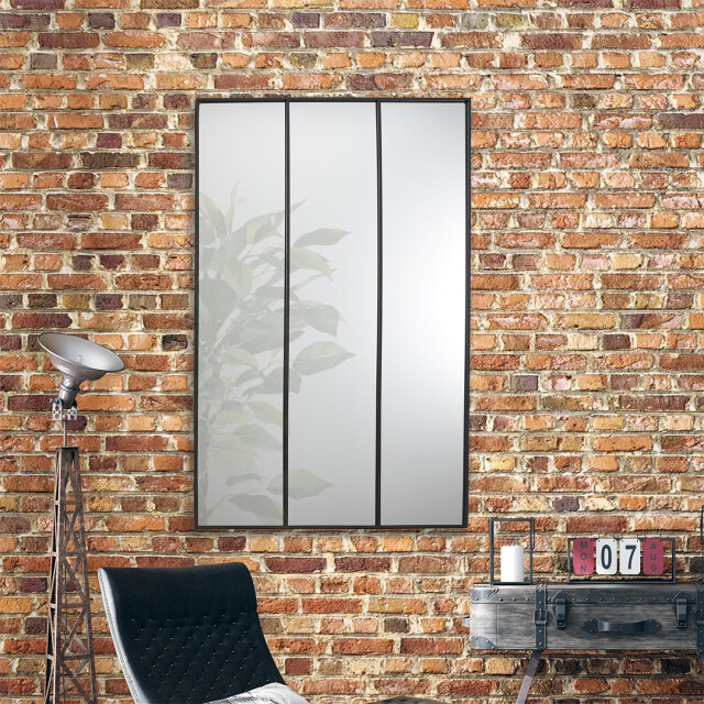 4goodz Rechthoek spiegel raam drieluik metaal 75x115x2 cm - 3048868 large