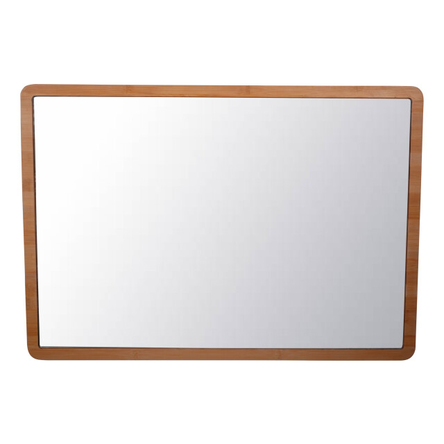 4goodz Bamboe spiegel rechthoekig met led verlichting 47x66 cm - 3048846 large