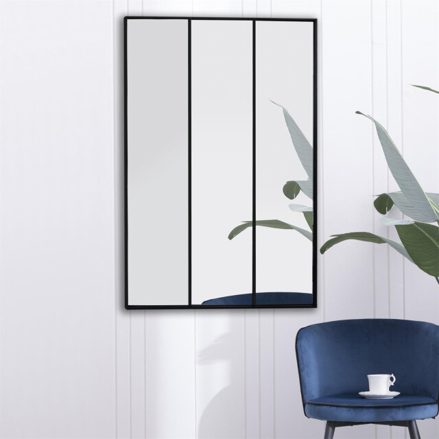 4goodz Rechthoek spiegel raam drieluik metaal 75x115x2 cm - 3048868 large