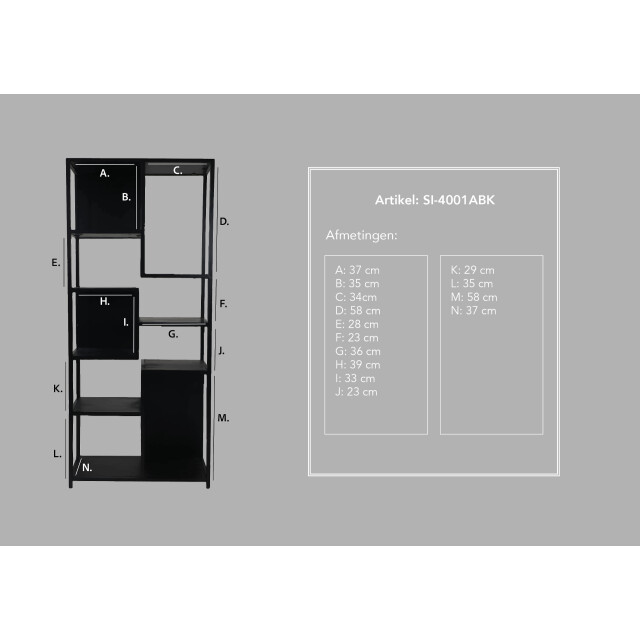 HSM Collection -open vakkenkast levels-78x35x178--mango/metaal 2922606 large