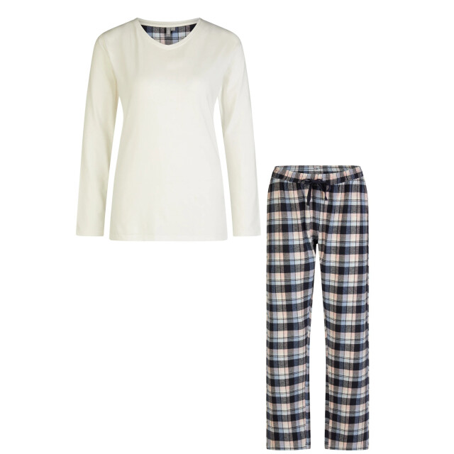 By Louise Dames pyjama set met flanellen pyjamabroek wit/roze/grijs BL-423-02 large