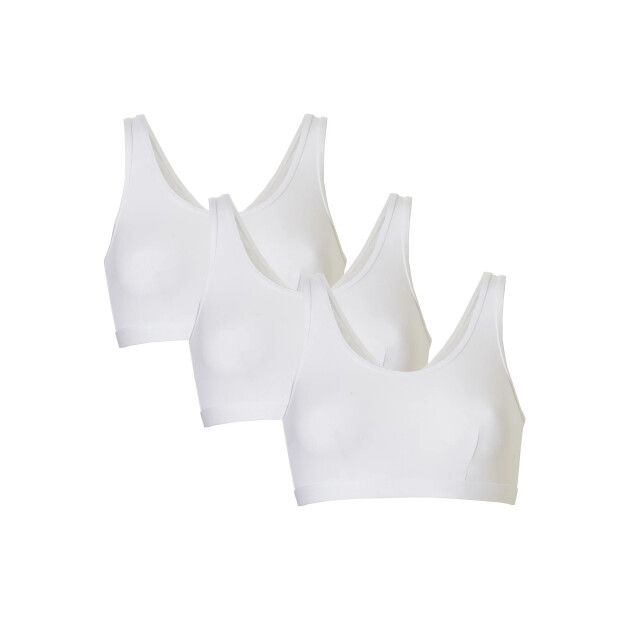Cotonella Dames bralette bi-elastisch katoen 3-pack 3xGD487-WHITE large