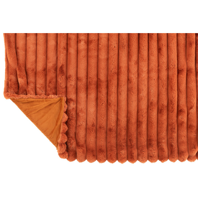J-Line plaid large corduroy polyester roest 180x130x2cm 3002470 large