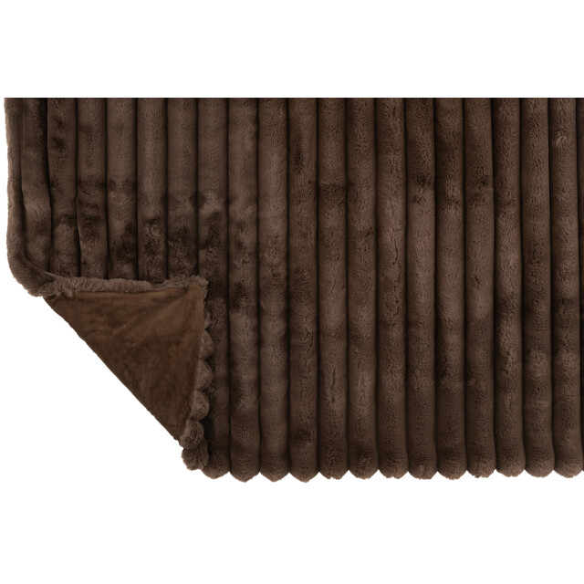 J-Line plaid large corduroy polyester chocolade 180x130x2cm 3065727 large
