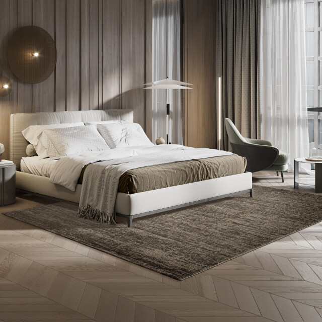 Muratap Relax oslo laagpolig effen vloerkleed modern tapijt bruin- 200x200 cm 3178851 large