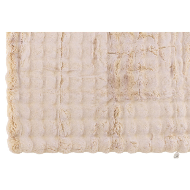 J-Line plaid wave polyester crème 180x130x2cm 3065734 large