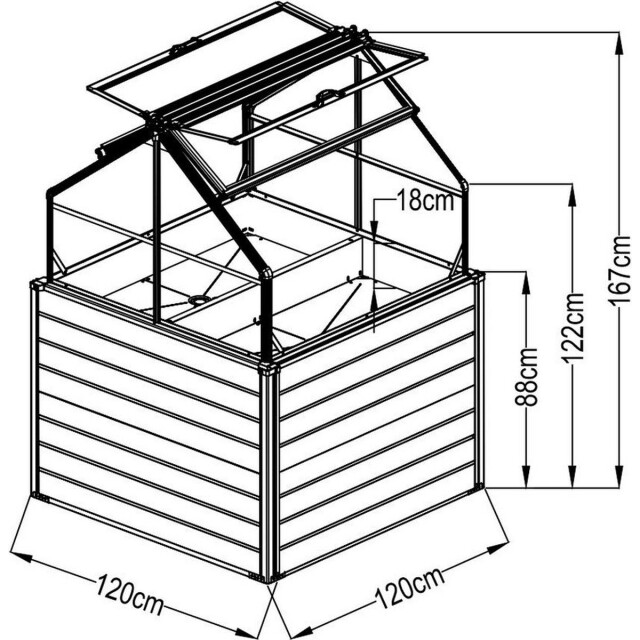 Westmann Plantenbak sup003 bloembak verhoogde moestuin 120x120x169 cm 3039766 large