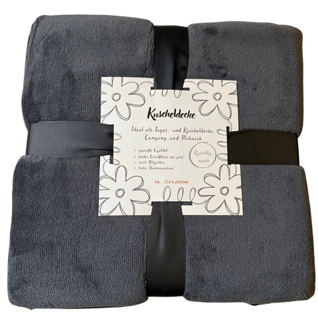 Hanse® Zachte grote fleece plaid 280 grams 150x200 cm antraciet 3048941 large