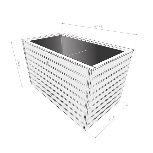 Westmann Houten verhoogde plantenbak moestuin asket xl 160x70x90cm 3047646 large