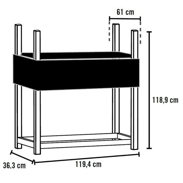 ShelterLogic Sl90380 houtopslagrek brandhoutrek met afdak 36x120x119 cm 3047863 large