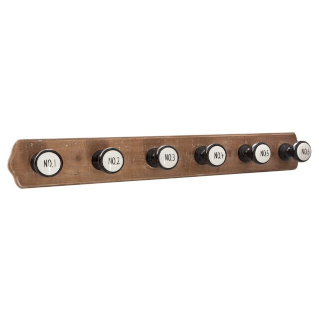 Boltze Klassieke kapstok met 6 keramieke haken 66x9x8 cm 3049037 large
