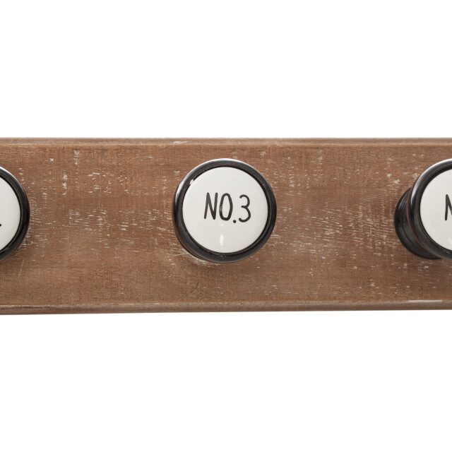 Boltze Klassieke kapstok met 6 keramieke haken 66x9x8 cm 3049037 large