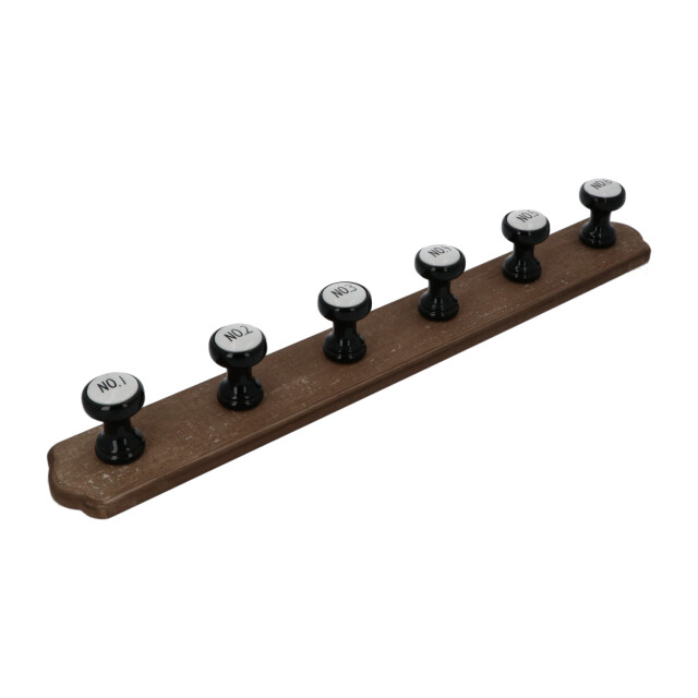 Boltze Klassieke kapstok met 6 keramieke haken 66x9x8 cm 3049037 large