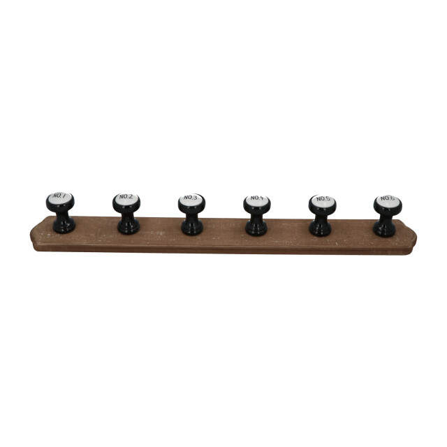 Boltze Klassieke kapstok met 6 keramieke haken 66x9x8 cm 3049037 large