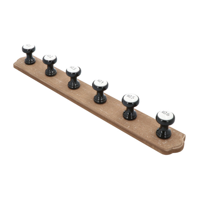 Boltze Klassieke kapstok met 6 keramieke haken 66x9x8 cm 3049037 large
