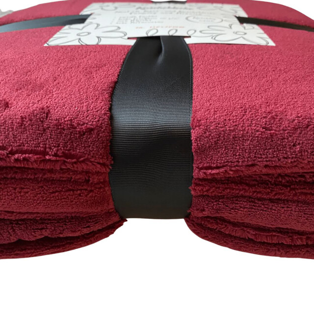 Hanse® Zachte grote fleece plaid 280 grams 150x200 cm bordeaux 3048945 large