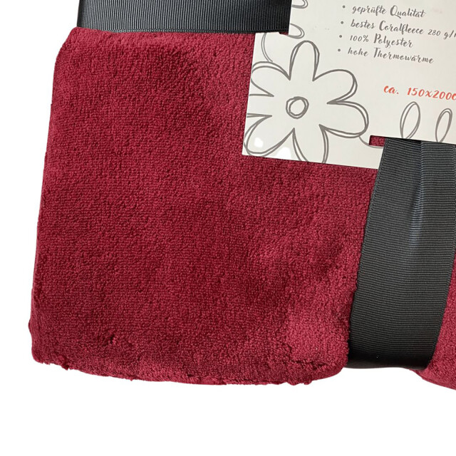 Hanse® Zachte grote fleece plaid 280 grams 150x200 cm bordeaux 3048945 large