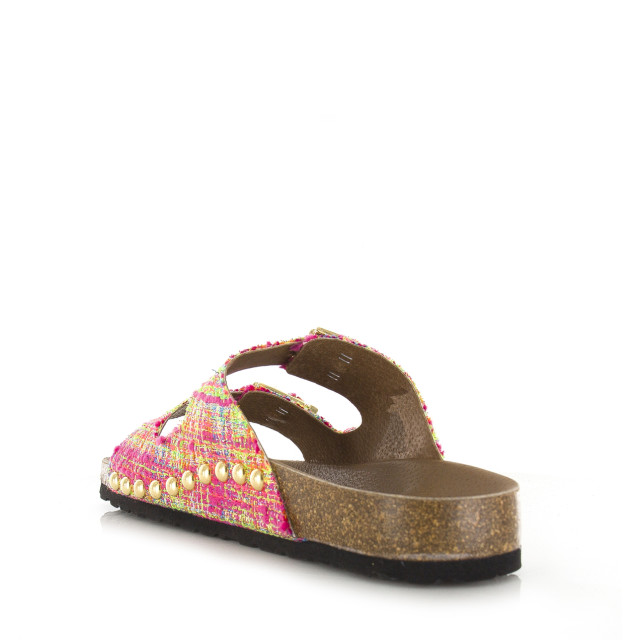 DWRS Label Dwrs malibu tweed | pink slippers met gesp dames S2714-02 5332 large