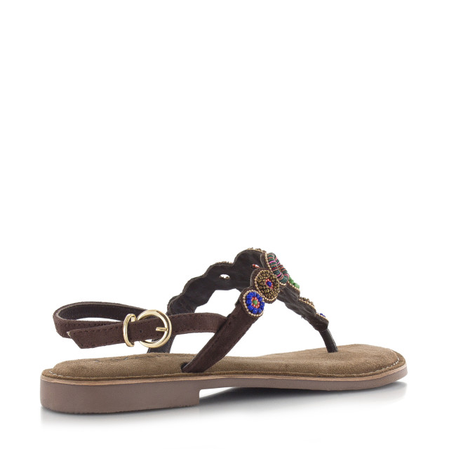 Lazamani suède teensandaal platte sandalen dames 75.314 brown-multi large