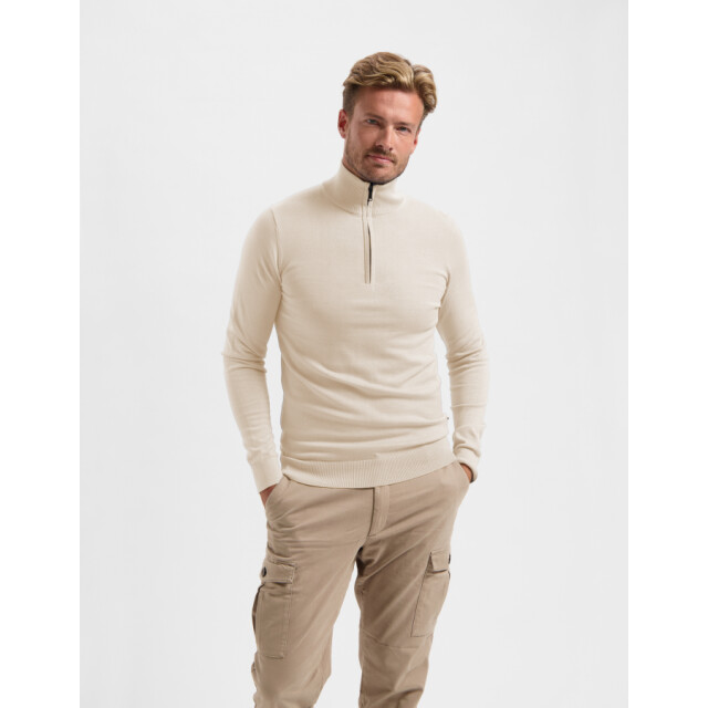 Saint Steve Cas 19480 40002 peach melange heren trui half zip 40002 Peach Melange/CAS 19480 large