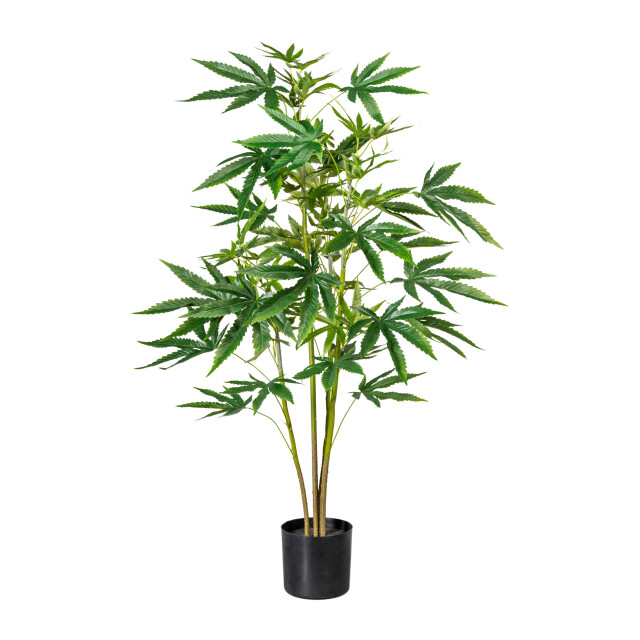 Kopu ® kunstplant hennep 90 cm met zwarte pot 73 bladeren 2612719 large