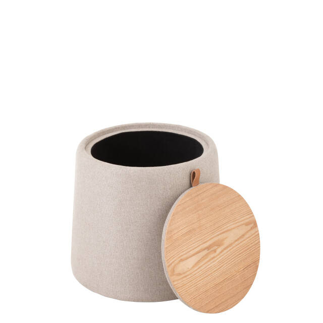 J-Line poef/bijzettafel rond textiel/hout 43.5x43.5x42.5cm 2999241 large