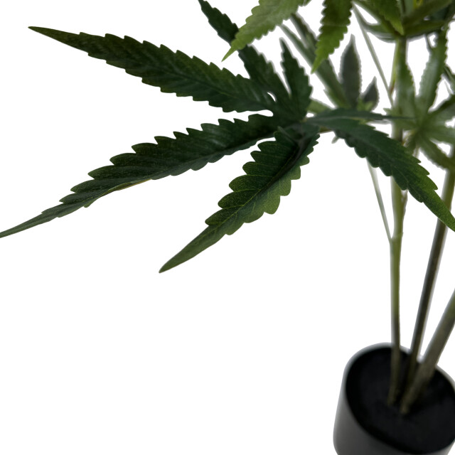 Kopu ® kunstplant hennep 90 cm met zwarte pot 73 bladeren 2612719 large