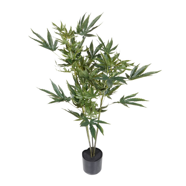 Kopu ® kunstplant hennep 90 cm met zwarte pot 73 bladeren 2612719 large