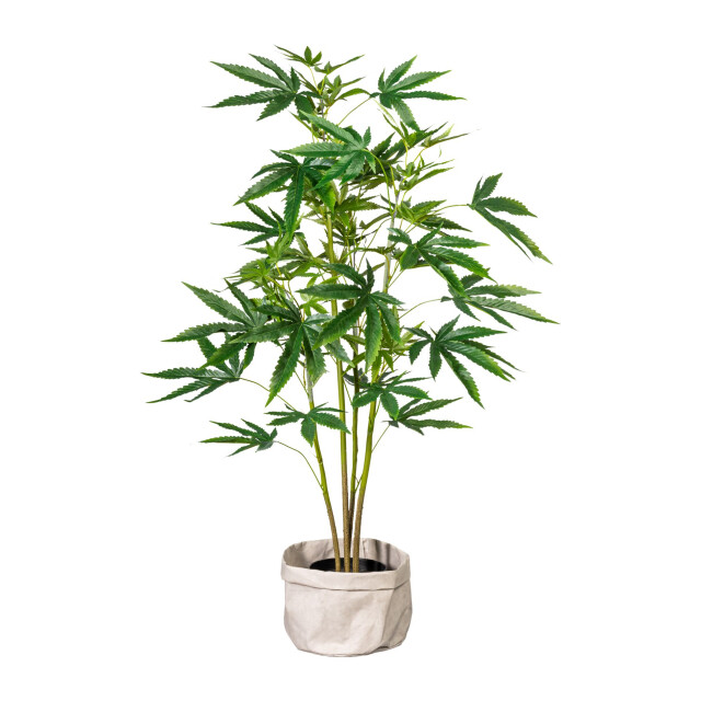 Kopu ® kunstplant hennep 90 cm met zwarte pot 73 bladeren 2612719 large