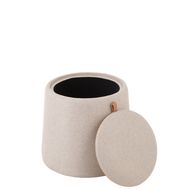 J-Line poef/bijzettafel rond textiel/hout 43.5x43.5x42.5cm 2999241 large