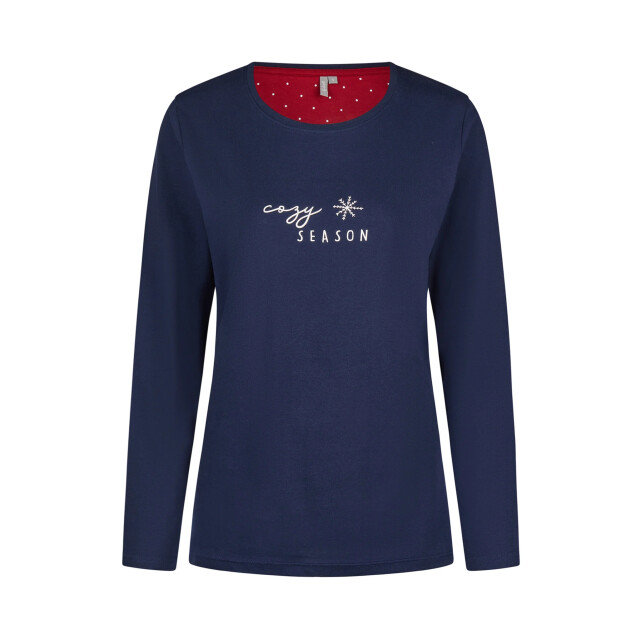 By Louise Dames pyjama set lang katoen blauw BL-493-02 large