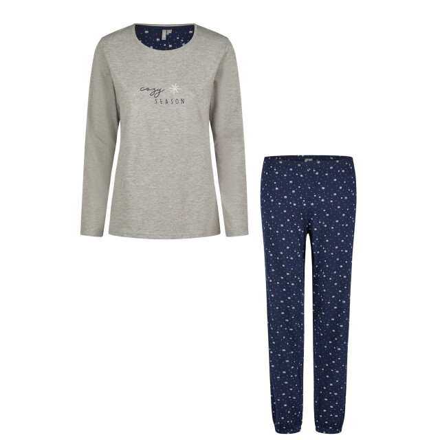 By Louise Dames pyjama set lang katoen grijs BL-492-02 large