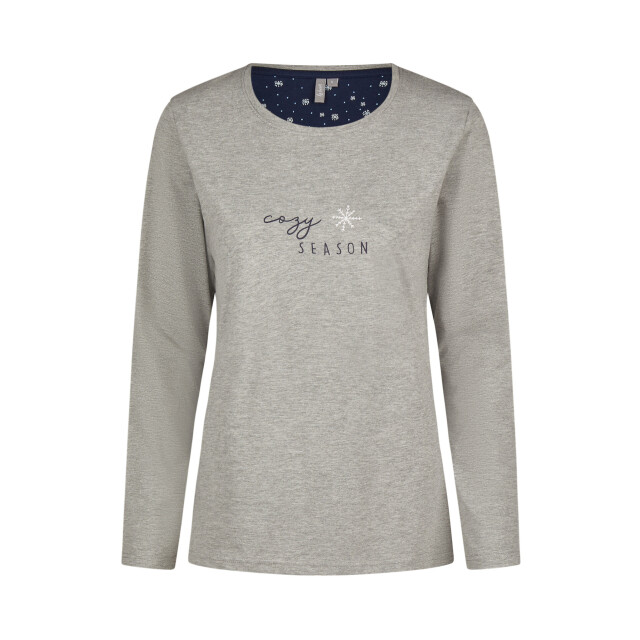 By Louise Dames pyjama set lang katoen grijs BL-492-02 large