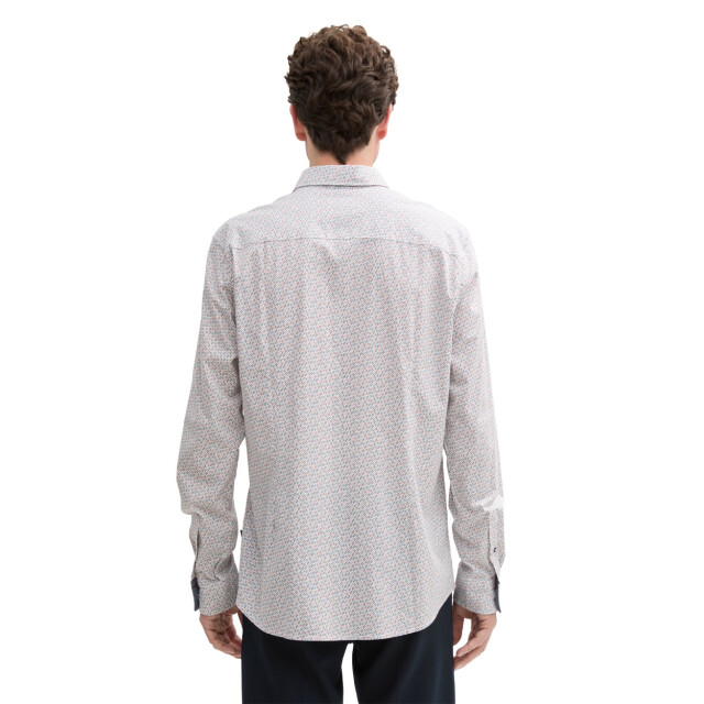 Tom Tailor Printed stretch shirt ecru dessin 5309.08.0064 large