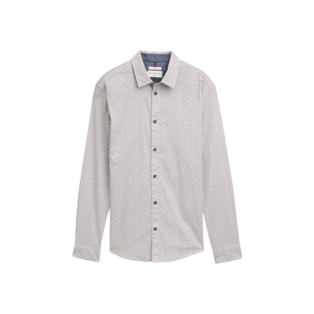 Tom Tailor Printed stretch shirt ecru dessin 5309.08.0064 large