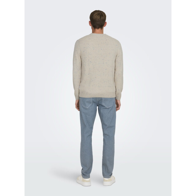 Only & Sons Onsricky reg 9 nap crew knit ecru dessin 5219.08.0028 large