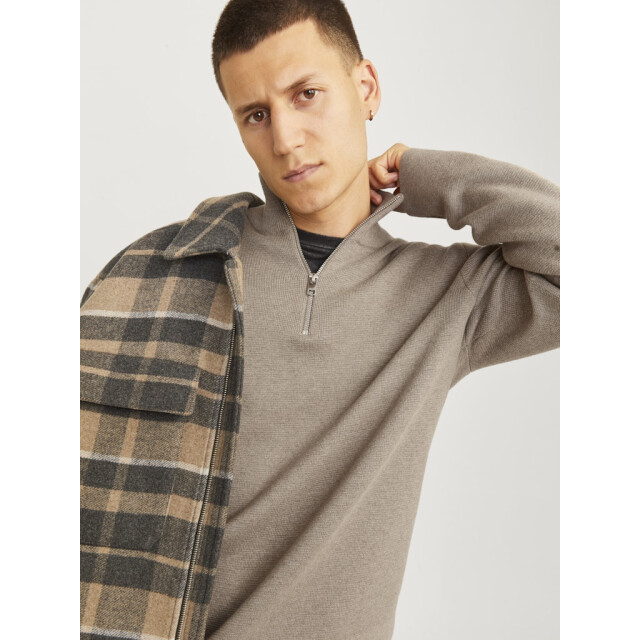 Jack & Jones jprblamilano stitch knit half zip s 12259664 greige 05711.940.0024 large