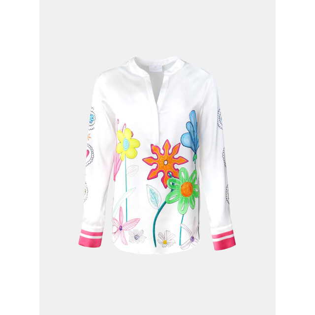 Mucho Gusto ® blouse monza getekende bloem elegantie MUCHO GUSTO® Blouse Monza Getekende Bloem Elegantie large