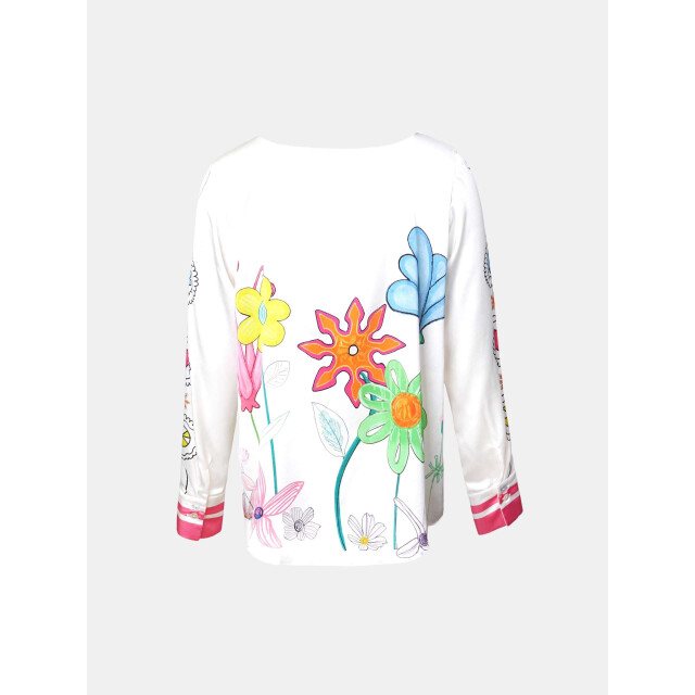 Mucho Gusto ® blouse monza getekende bloem elegantie MUCHO GUSTO® Blouse Monza Getekende Bloem Elegantie large