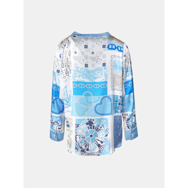 Mucho Gusto ® blouse grazie blauw hart elegantie MUCHO GUSTO® Blouse Grazie Blauw Hart Elegantie large