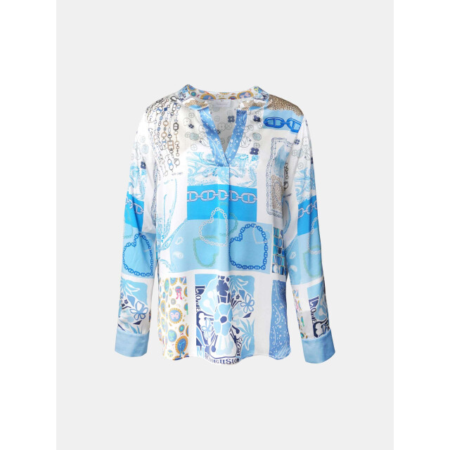 Mucho Gusto ® blouse grazie blauw hart elegantie MUCHO GUSTO® Blouse Grazie Blauw Hart Elegantie large