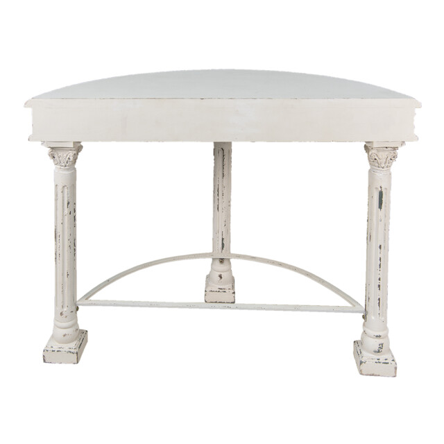 Clayre & Eef Sidetable 120x49x86 cm ijzer hout halfrond bloemen wandtafel 1935475 large