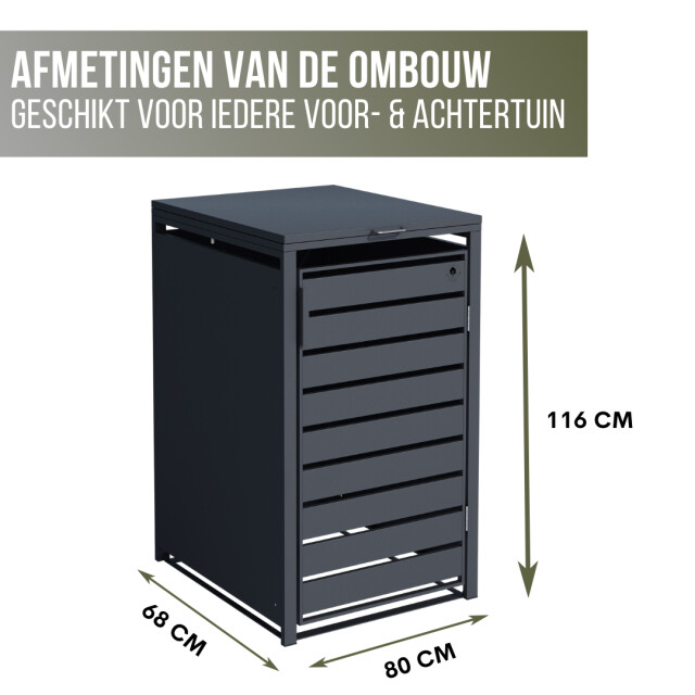 4gardenz ® kliko containerombouw 1 afvalbak weerbestendig antraciet 3047772 large