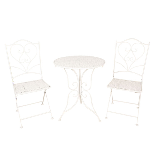 Clayre & Eef Bistroset bistrotafel bistrostoel 3-delig Ø 60x70 ijzer 1089025 large