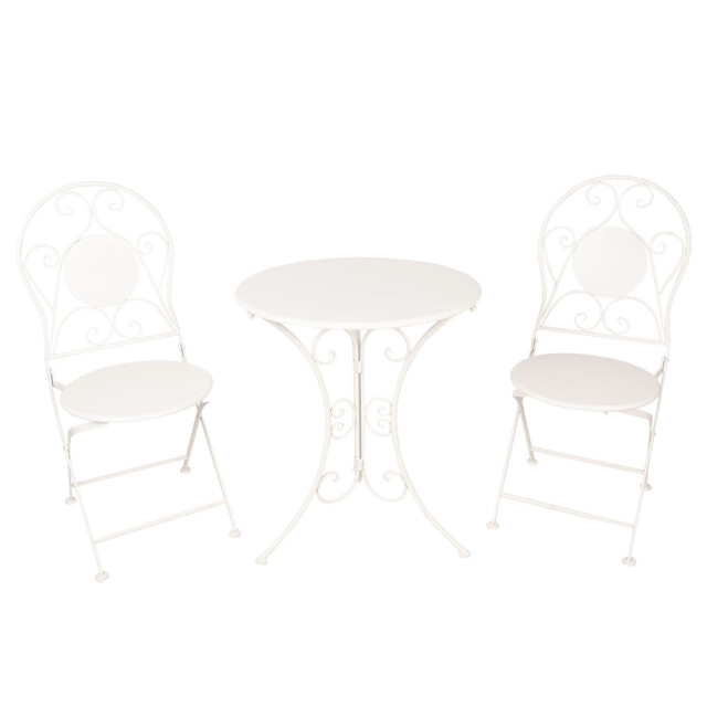 Clayre & Eef Bistroset bistrotafel bistrostoel 3-delig Ø 60x70 ijzer 1093924 large