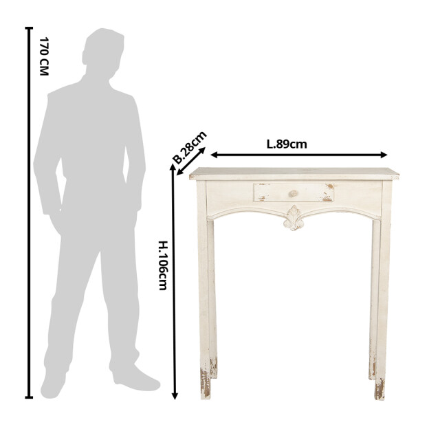 Clayre & Eef Sidetable 89x28x106 cm hout rechthoek wandtafel 1148758 large